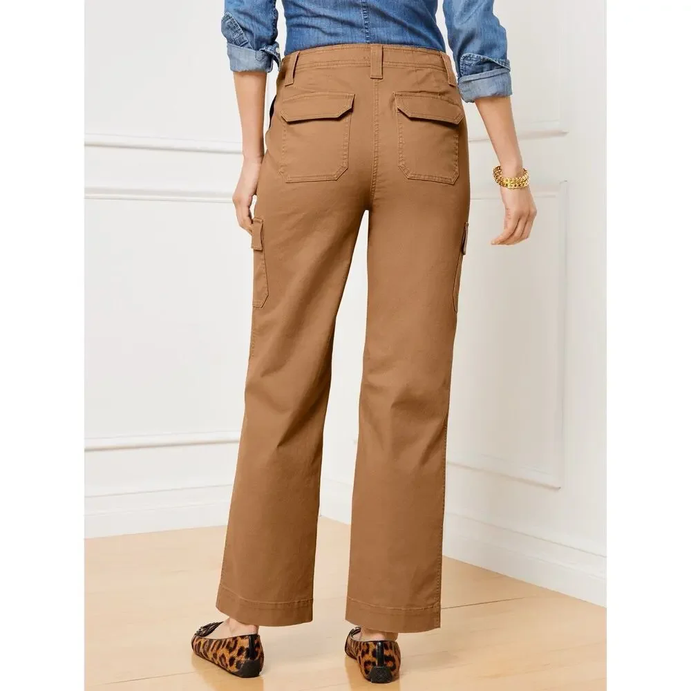 Talbots Women’s Chino Cargo Pants Khaki Tan Size 4